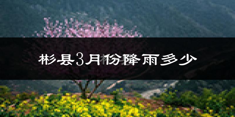彬县3月份降雨多少?