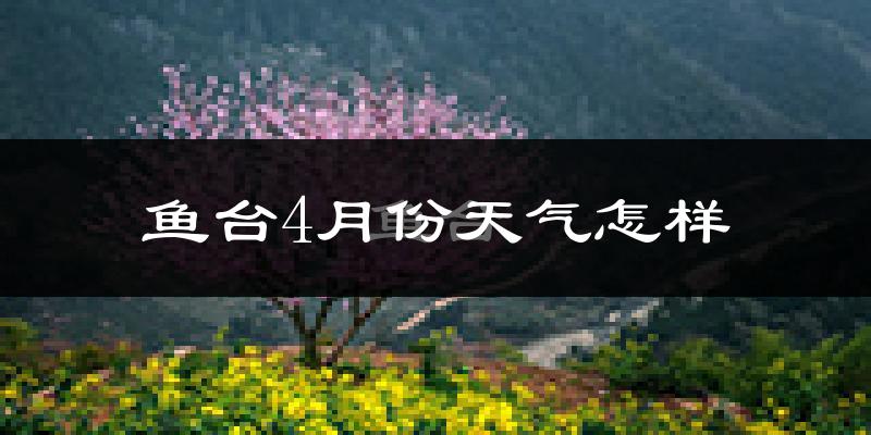 鱼台县4月份天气如何?冷热情况分析
