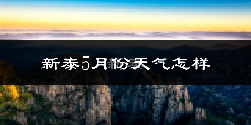新泰市5月份天气如何?很热吗?